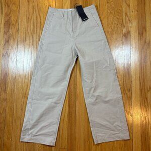 NWT Simple Project Wide Leg Trousers White Size Small Verseas Cotton *FLAWS READ